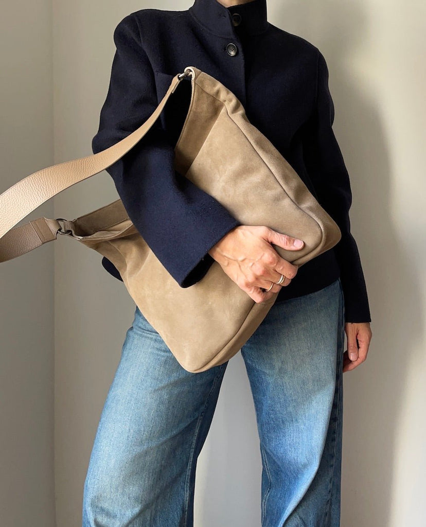 SHOPPING BAG mocca mousse - silver - TIEFENBACHER LEHMANN