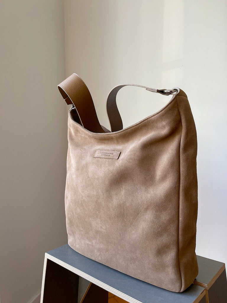 SHOPPING BAG mocca mousse - silver - TIEFENBACHER LEHMANN