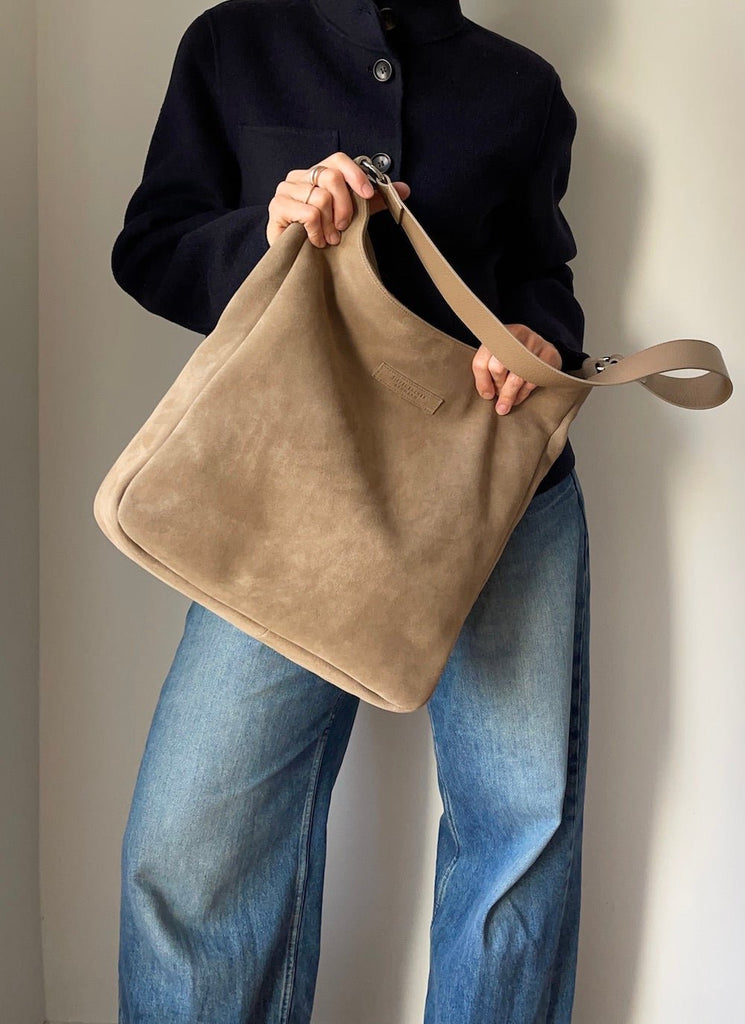 SHOPPING BAG mocca mousse - silver - TIEFENBACHER LEHMANN