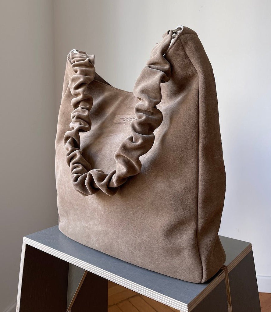 SHOPPING BAG mocca mousse - silver - TIEFENBACHER LEHMANN