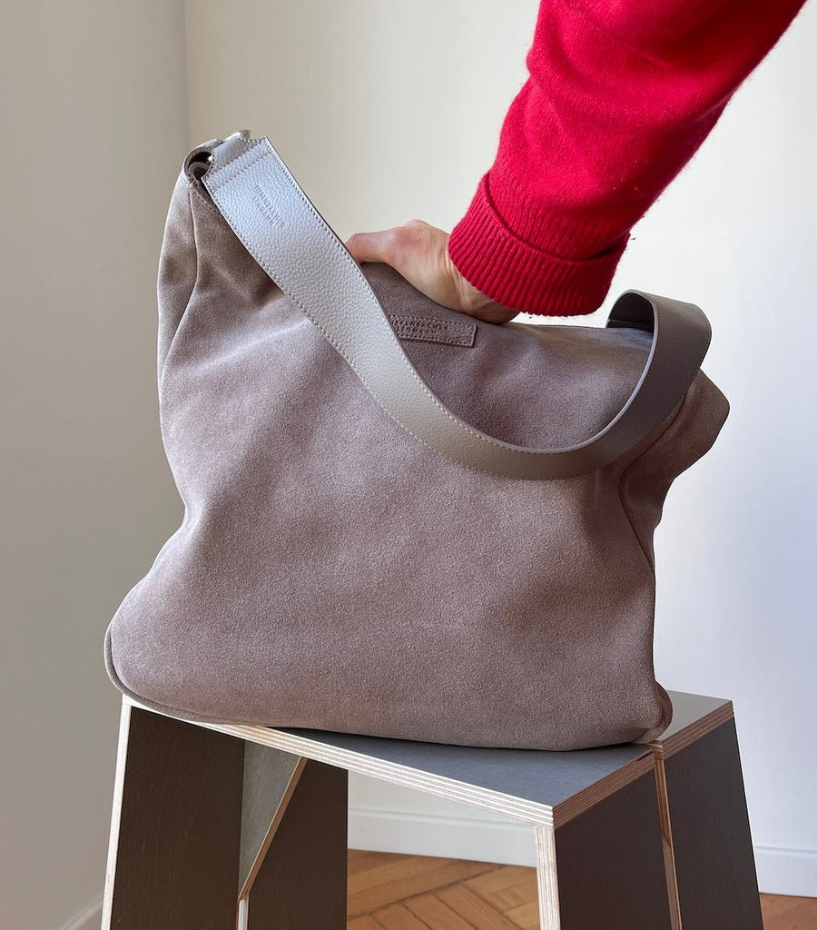 SHOPPING BAG moonbeam grey - silver - TIEFENBACHER LEHMANN