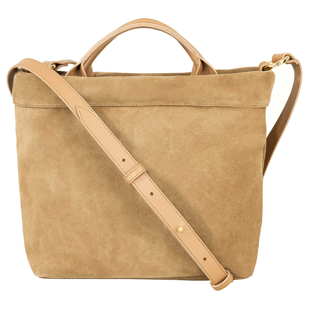 TOTE BAG midi mocca mousse - light gold - TIEFENBACHER LEHMANN