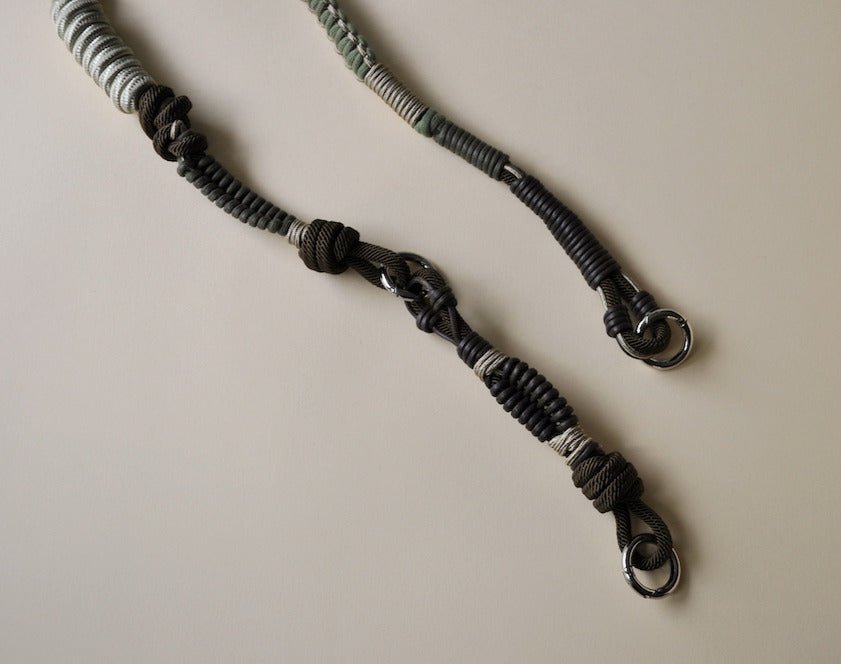 BAG STRAP - Barcelona camouflage flexi - braided nylon & cotton – choose your hardware – TIEFENBACHER LEHMANN