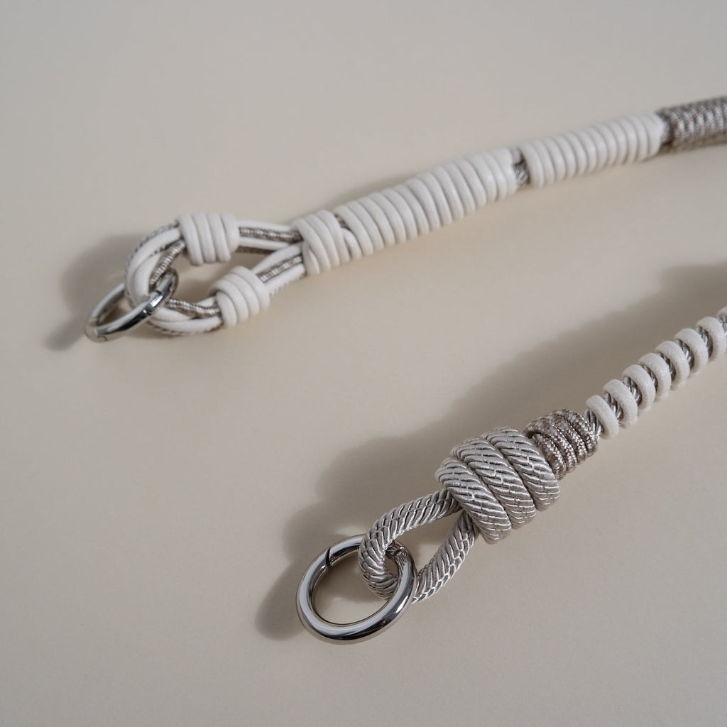 BAG STRAP - Barcelona cream flexi - braided nylon & cotton – choose your hardware – TIEFENBACHER LEHMANN