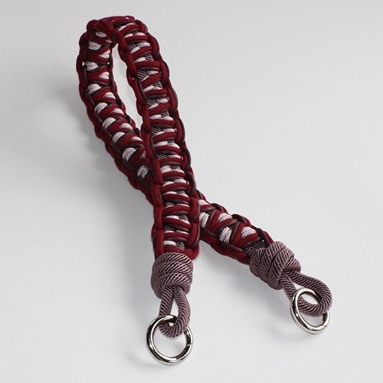 BAG STRAP - Chicago rosewood/burgundy crossbody - colourful design - full length view - TIEFENBACHER LEHMANN